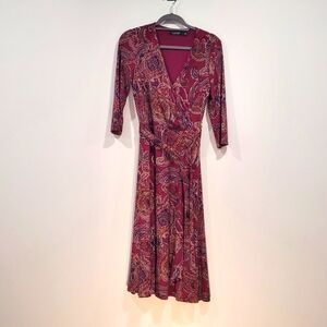 Ralph Lauren Paisley Surplice Jersey Dress sz 6